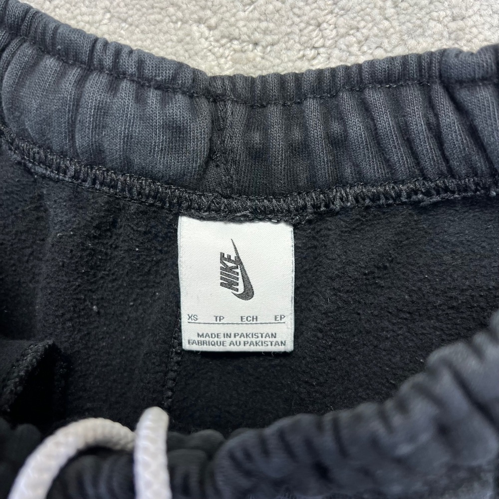 Nike Sweatpants Womens XS Black Faded Solo Swoosh Joggers Thick Heavy Fleece - Picture 6 of 16